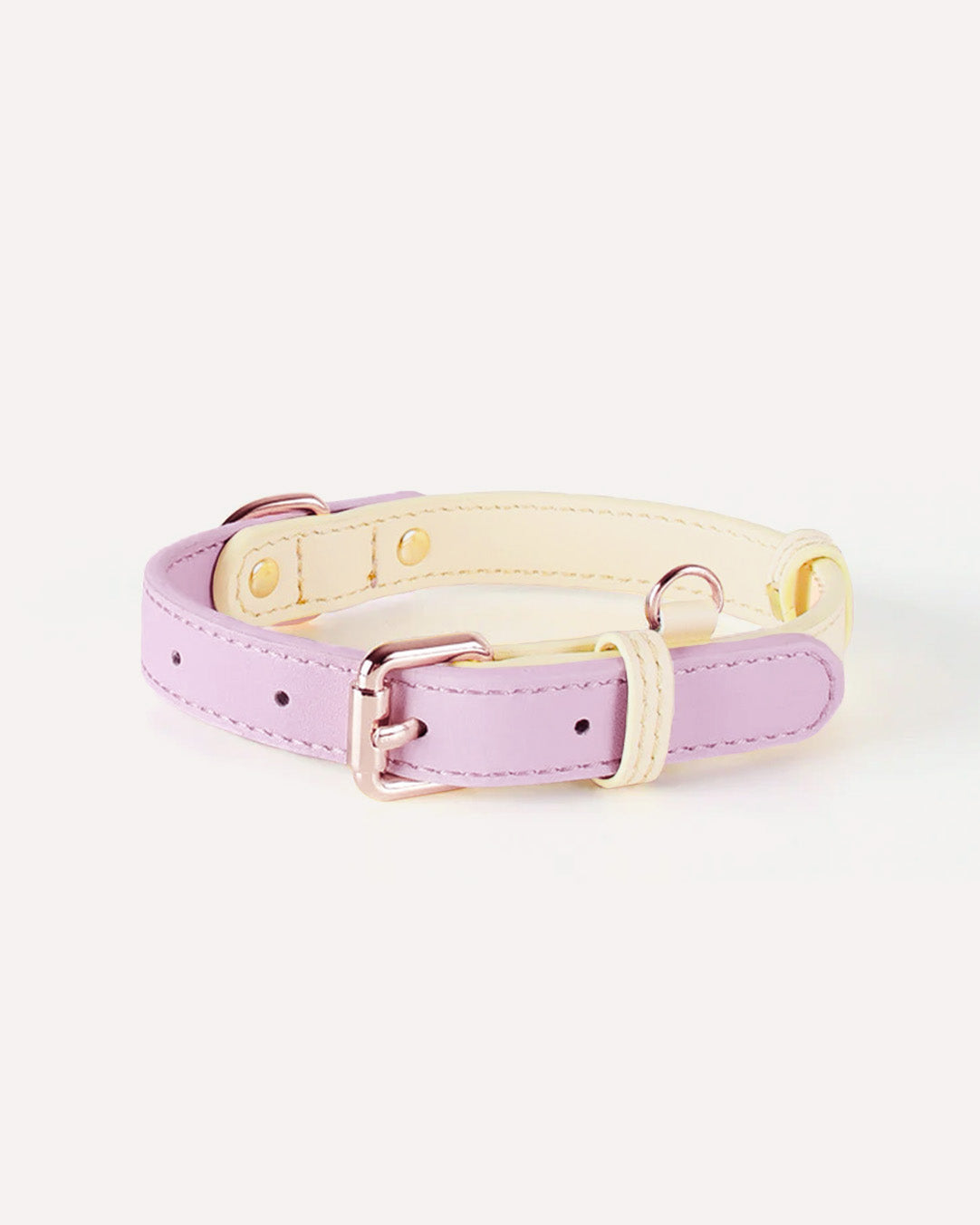 Two-Tone Genuine Leather Dog Collar