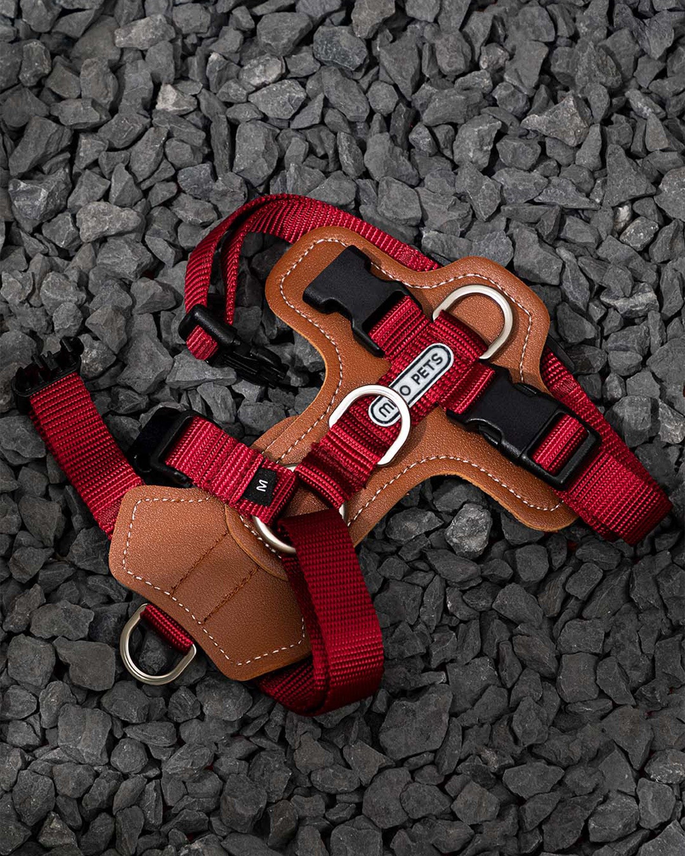 Step-in Adjustable Dog Harness Crimson Red Scene